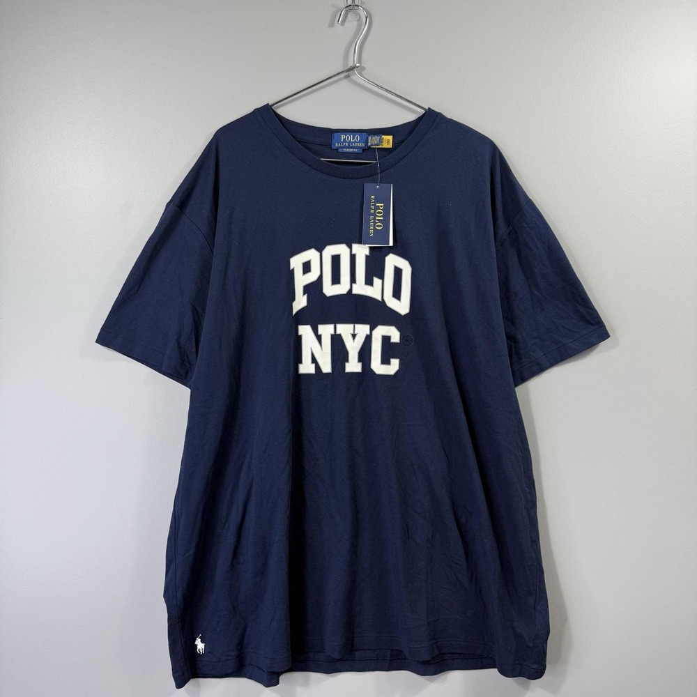 NWT Polo Ralph Lauren Shirt Mens 2XL Navy POLO NYC Graphic Tee Classic Fit